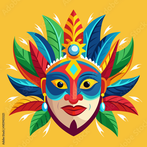 Download Brazil Carnival Masks Vector Art Illustration Eps File For Design.