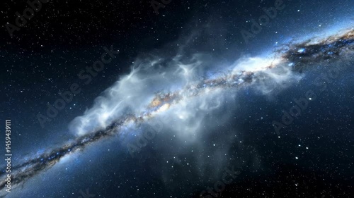 Nebula in space against the background of the Milky Way