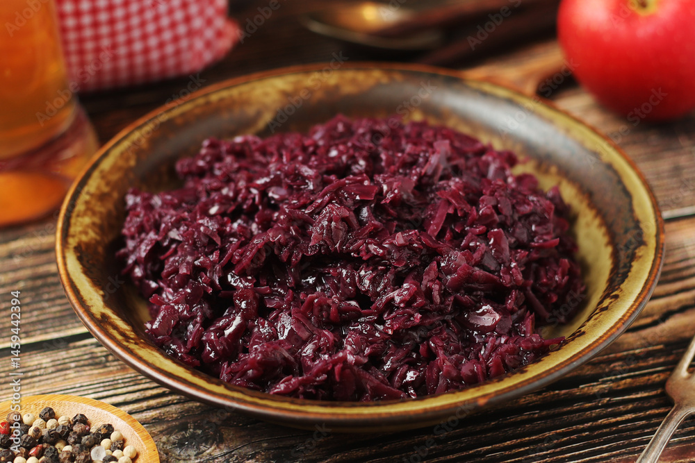Rotkohl or red cabbage, traditional side dish in Southern Germany