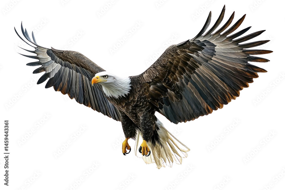 Majestic Eagle soaring through the sky, Freedom concept and Black Background