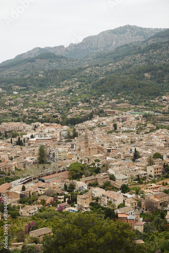 Obraz na płótnie The panorama of Soller from Ses Tres Creus, Mallorca, Spain w salonie
