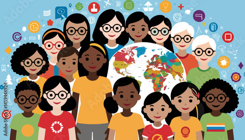 Diverse Children _ Global Education _ International Collaboration _ Unity in Diversity _ World Map _ Inclusive Education _ Cultural Awareness _ Youth Empowerment