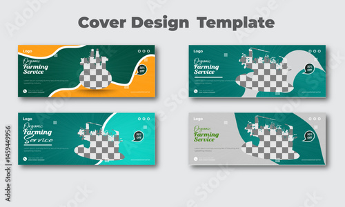 Organic farming service cover design template