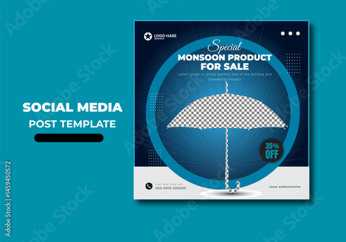 Special monsoon product for sale social media post design template