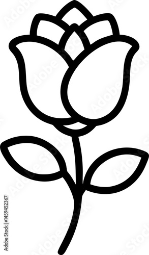 Rose flower icon outlines vector illustration

