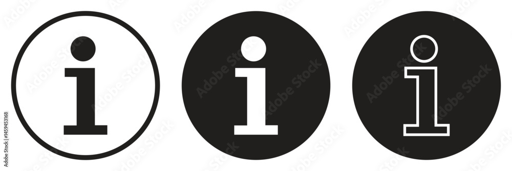 Info icons set. Info button. Information icon collection. Info icons set. Info button. Information icon collection.