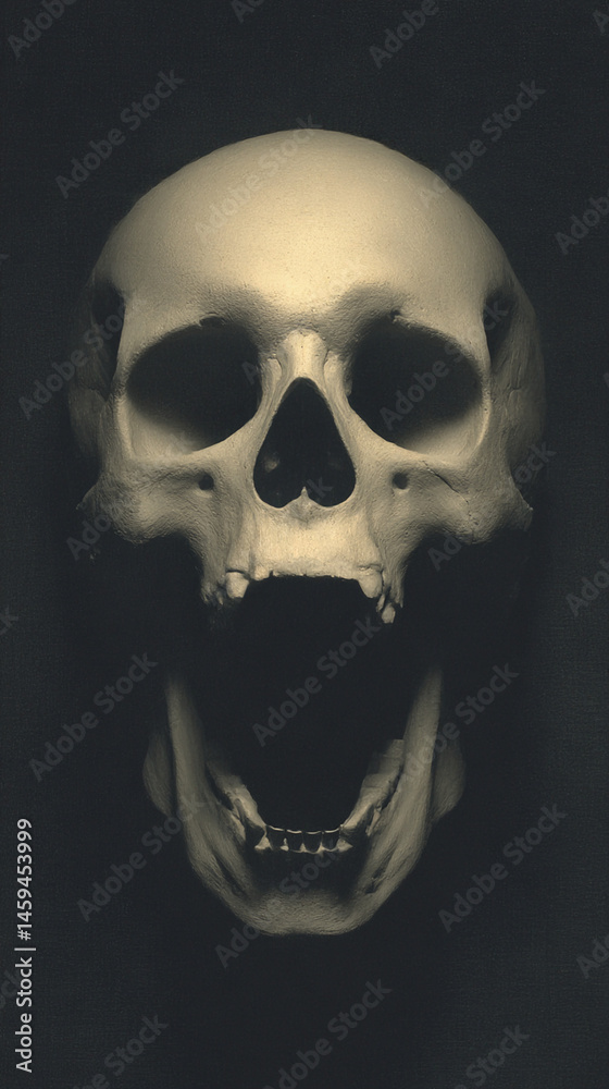 Fototapeta premium skull on black background
