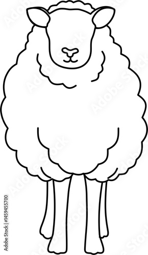 faceless sheep animal outline coloring 