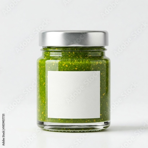 Yuzu Kosho Paste Mini Glass Jar Blank Label White Background