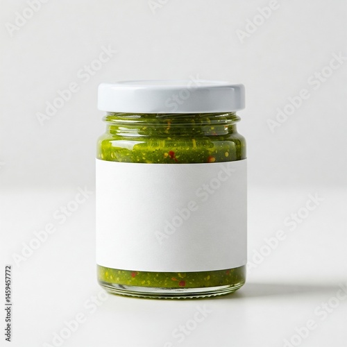 Yuzu Kosho Paste Mini Glass Jar Blank Label White Background
