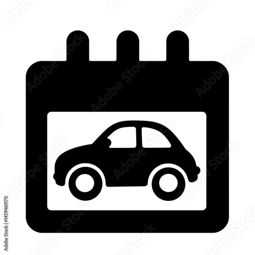 Calendar with car reservation symbol, travel planning concept