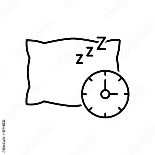 Sleping Time in line design. Sleping Time Icon. Sleping Time symbol for web design and mobile app. Vector illustration.