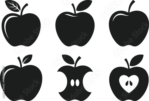 Apple Silhouette Set – Back to School Vector Collection