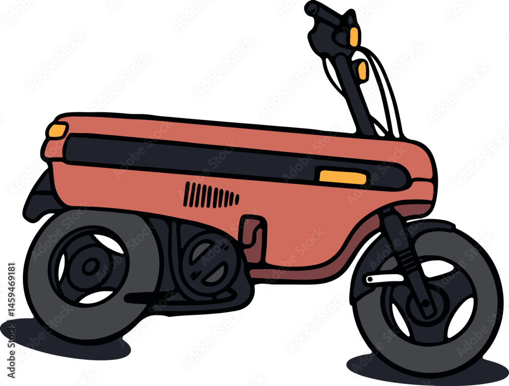 Naklejka premium Vector illustration of mini motorcycle