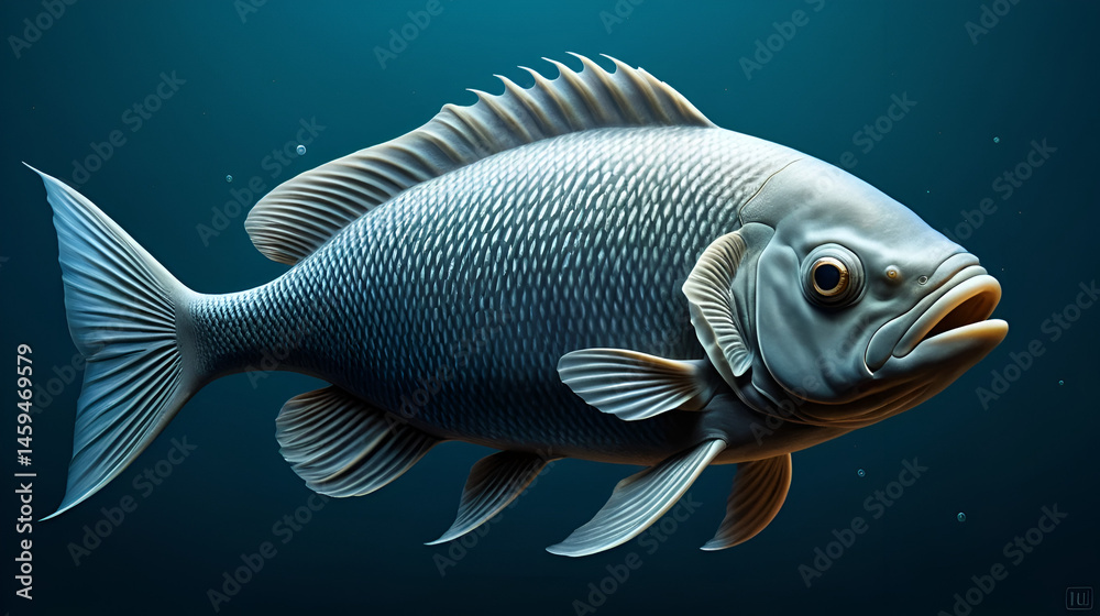 Animal muntant: Elephant headed fish. Fantasy creature. Animal muntant: Elephant headed fish. Fantasy creature.