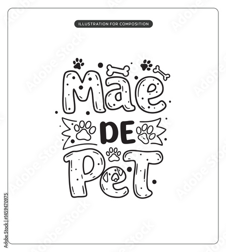 Lettering Mãe de Pet para composição