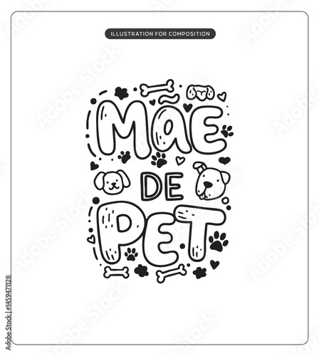 Lettering Mãe de Pet para composição