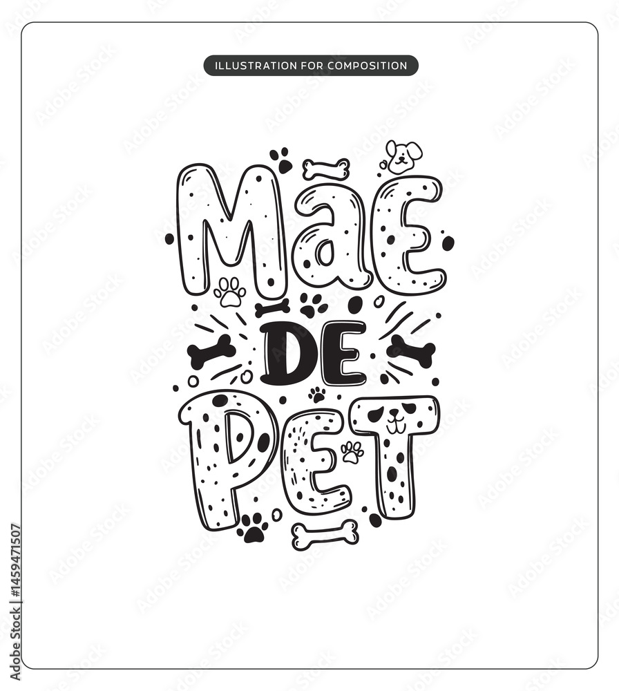 Lettering Mãe de Pet para composição