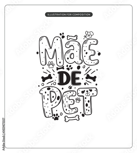 Lettering Mãe de Pet para composição
