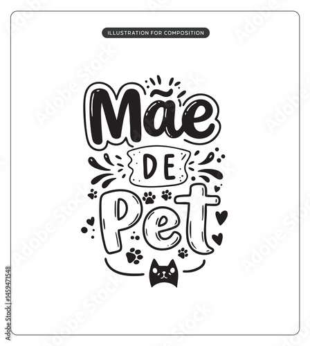 Lettering Mãe de Pet para composição