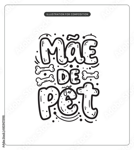 Lettering Mãe de Pet para composição
