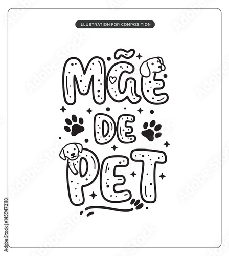 Lettering Mãe de Pet para composição