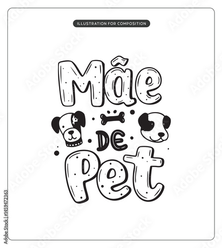 Lettering Mãe de Pet para composição