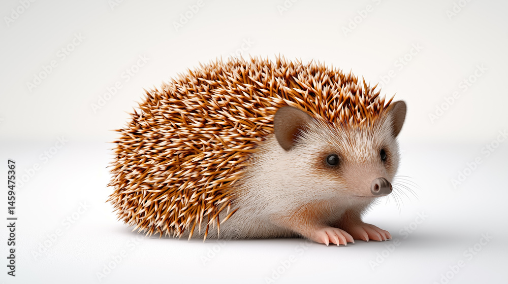 Obraz premium Cute hedgehog resting on a light surface in a calm setting