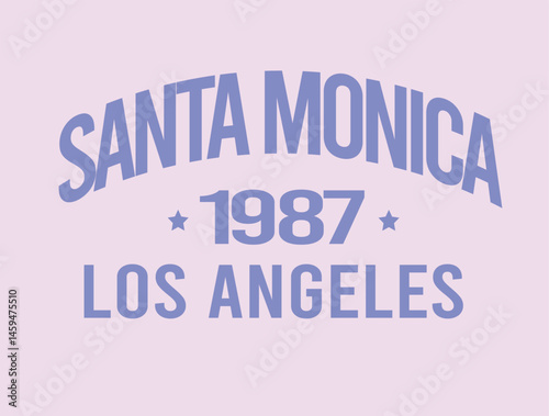 Santa monica LA college font letter basketball teams league Club Varsity  USA Trending Script Slogan Whreaf Graphic Tee t-shirt logo artwork typography tote badge sports  Malibu