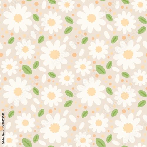 Daisy pattern on white background