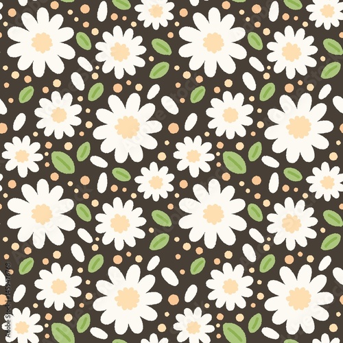 Daisy pattern on Black background