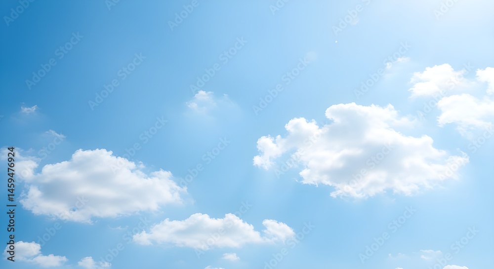 Fototapeta premium Cielo azul claro con nubes