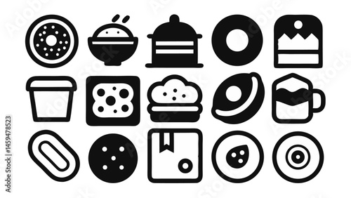 Create a Set of Distinct Black and White Icons Designed for Multiple Uses and Visual Appeal
