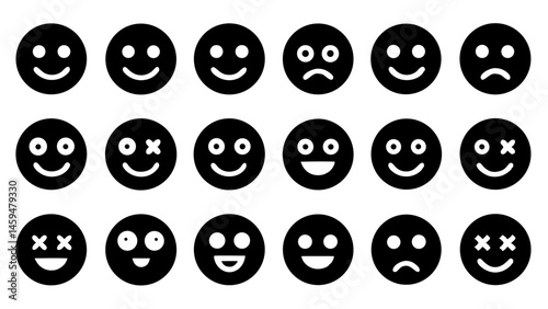 Emotion icon pack providing visual representations of good, bad, maybe, and evaluation ratings for apps and websites