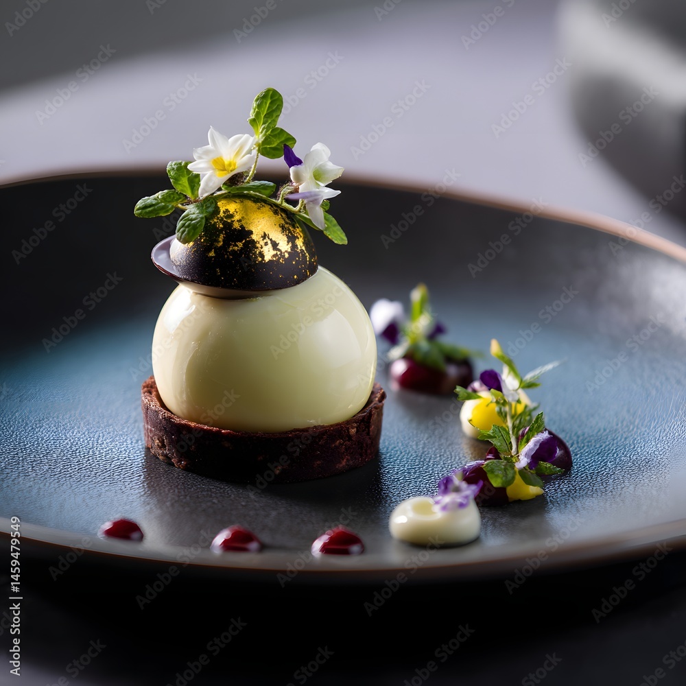 Gourmet Dessert Plate: Elegant Fine Dining Dessert