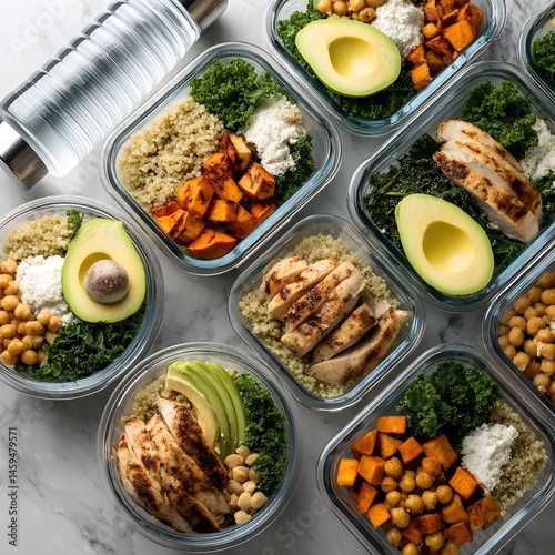 Obraz na płótnie Healthy Meal Prep Containers: Balanced Diet Food Prep w salonie