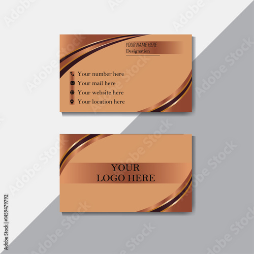 Simple clean template vector design modern business card design and with dark peach color.

