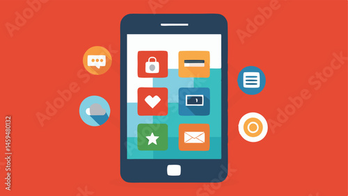 Sleek Smartphone A depiction of a streamlined smartphone with a few essential apps open emphasizing technology that is functional yet uncluttered.