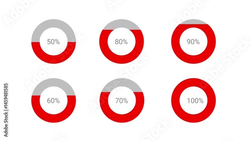 Pie Chart Animation with percent number. Suitable for finance, sales,business growth, statistics. white Screen Motion Graphics. Video animated.
