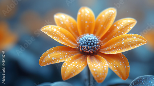 Orange Flower with Water Droplets
