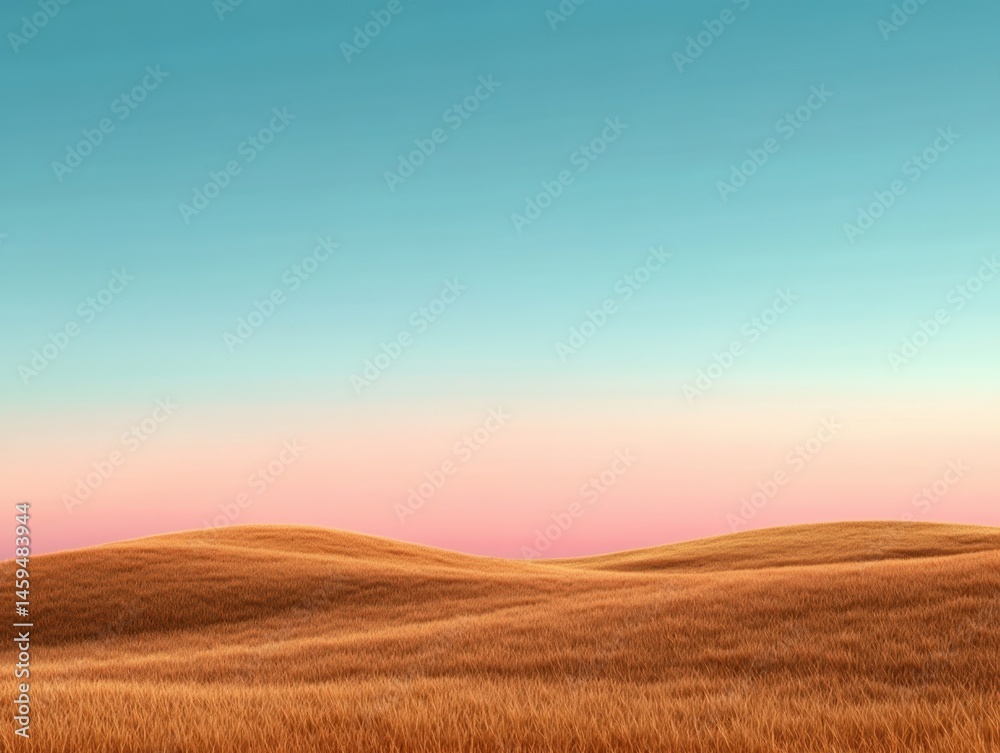 Fototapeta premium Dry field under blue sky