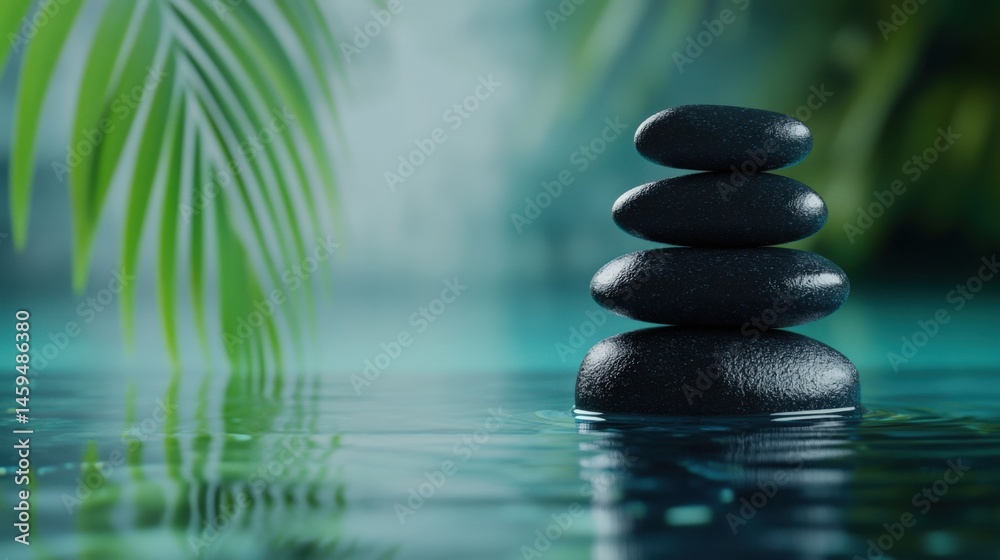 Obraz premium Balanced zen stones in water