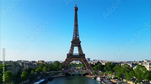 Paris Eiffel Tower Drone Shot | River Seine Aerial Photography