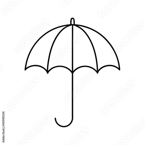 umbrella isolated on white background, line minimalist sketch vector line art illustration