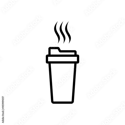 coffee paper cup line icon