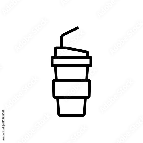 coffee paper cup line icon