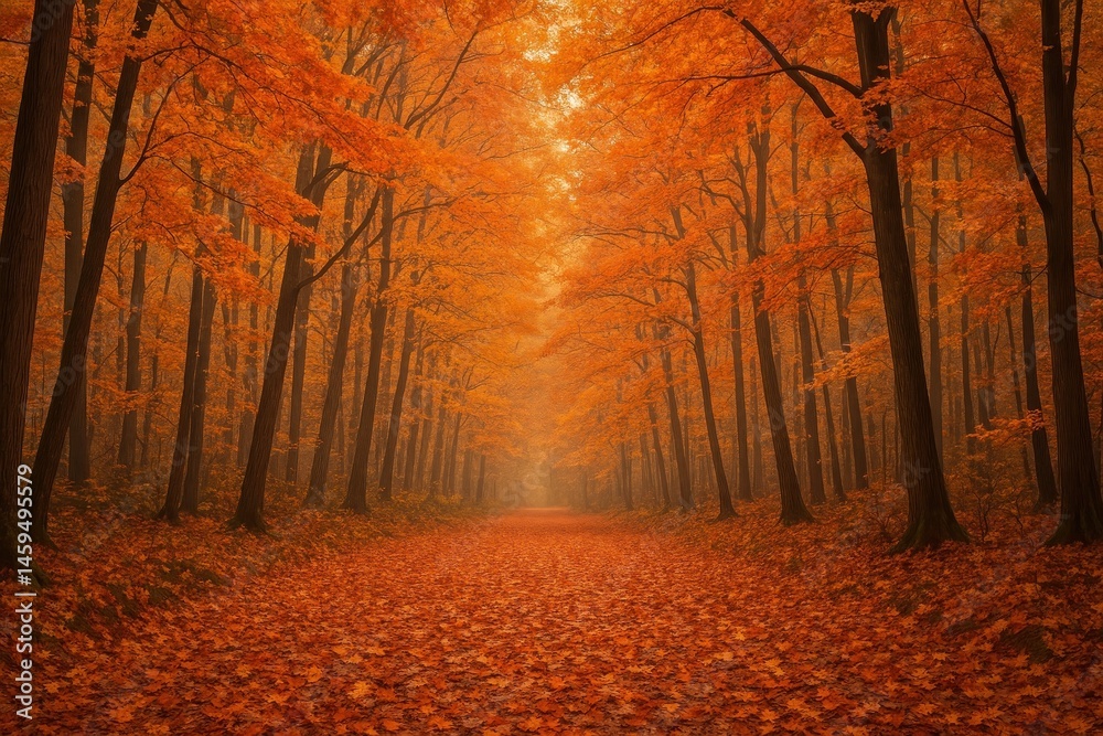 Fototapeta premium Enchanting autumn forest path