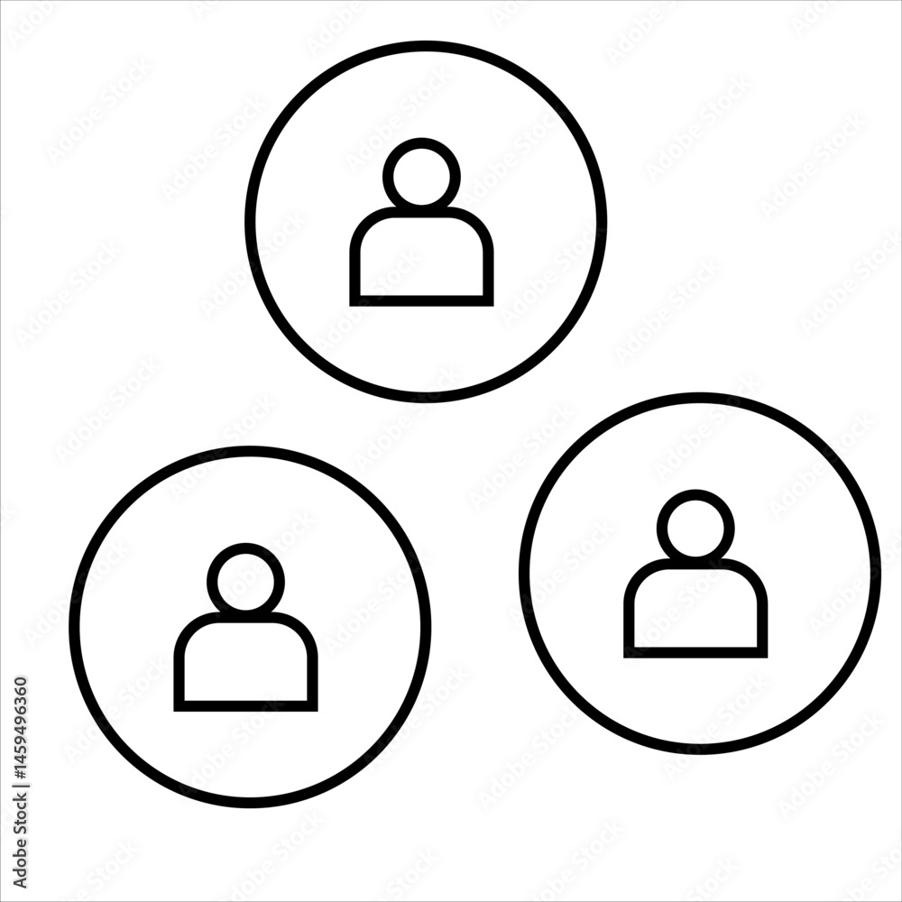 Icon three people in circles communication cooperation on white background vector
Vector business icon Icon three people in circles communication cooperation on white background vector
Vector business icon