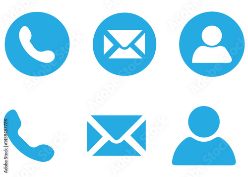 Set of contact us icons. Vector address business illustration. Set of web icons for email computer communication. Vector website icon set