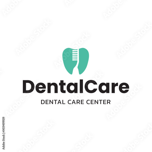 Toothbrush logo design, Dental care logo.